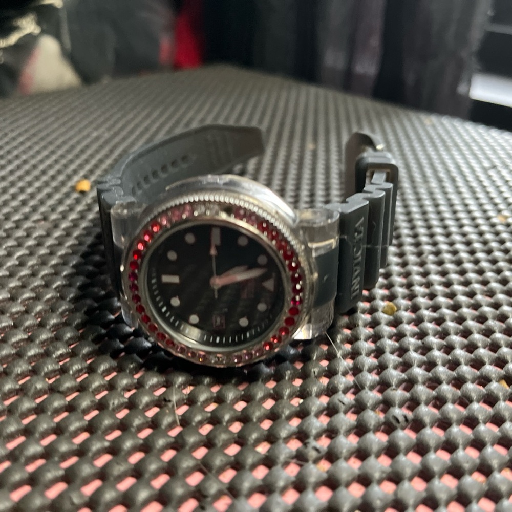 Invicta Black and Red Crystal Watch